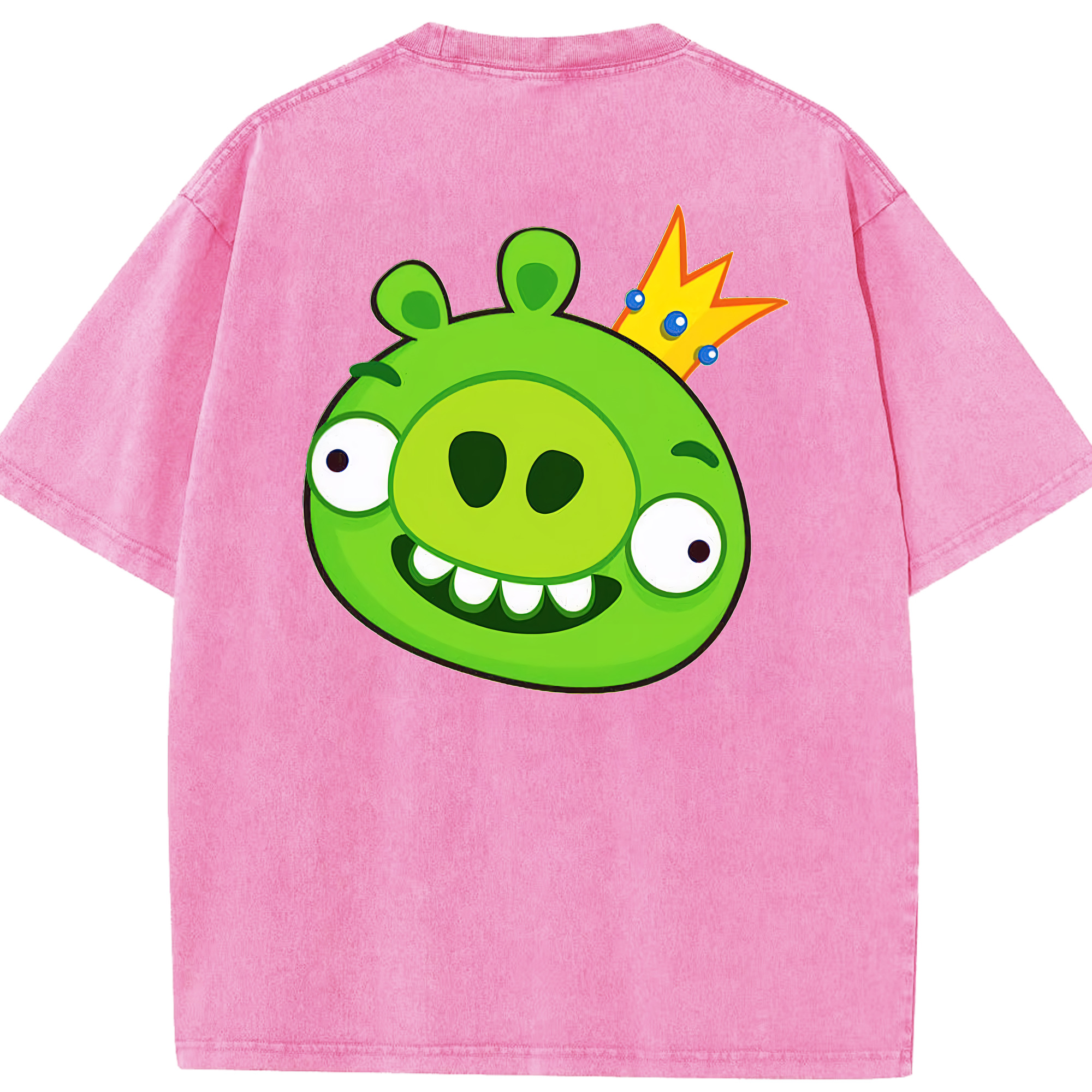 （画像用） Angry Birds アングリーバード 綿100% ヴィンテージ風 半袖Tシャツ（背面プリント）
